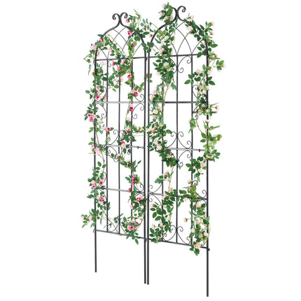 2 Packs Metal Garden Trellis for Climbing Plant Support 71x20 in Rustproof.