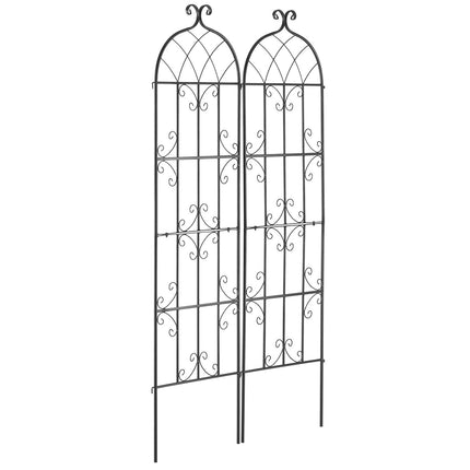 2 Packs Metal Garden Trellis for Climbing Plant Support 71x20 in Rustproof.