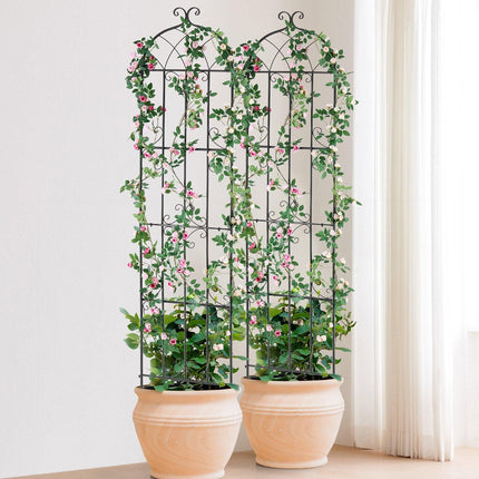 2 Packs Metal Garden Trellis for Climbing Plant Support 87x20 in Rustproof.