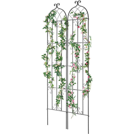 2 Packs Metal Garden Trellis for Climbing Plant Support 87x20 in Rustproof.