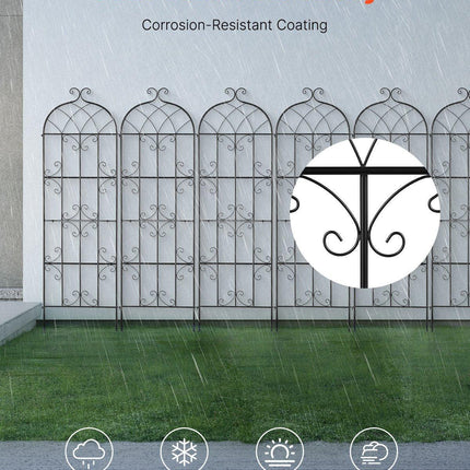 4 Packs Metal Garden Trellis for Climbing Plant Support 71x20 in Rustproof.