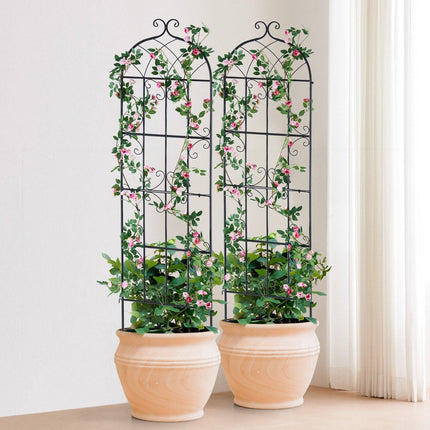 4 Packs Metal Garden Trellis for Climbing Plant Support 71x20 in Rustproof.