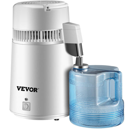 Water Distiller Purifier Pure Water Distiller Filters Water Distillation 4L Internal Stainless Steel with Collection Bottle.