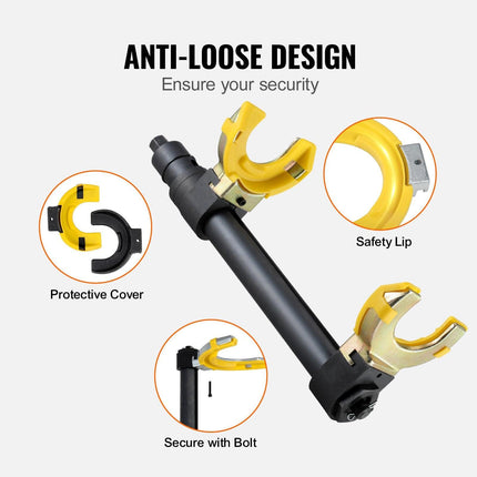 Strut Spring Compressor Set, Macpherson Strut Spring Compressor Kit, Interchangeable Fork Strut Coil Extractor Remover Tool, with Yellow Protective Sleeve and Carrying Case.