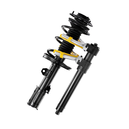 Strut Spring Compressor Set, Macpherson Strut Spring Compressor Kit, Interchangeable Fork Strut Coil Extractor Remover Tool, with Yellow Protective Sleeve and Carrying Case.