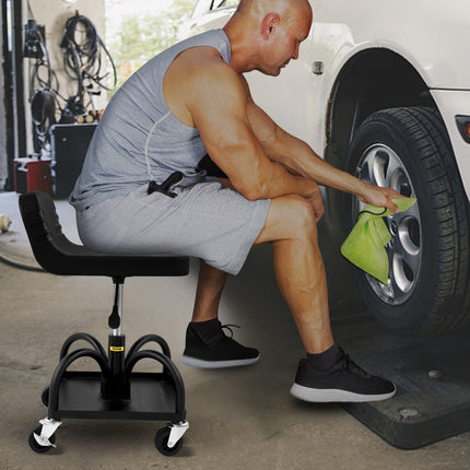 Rolling Garage Stool 300LBS Adjustable Mechanic Work Shop Seat w/Casters.