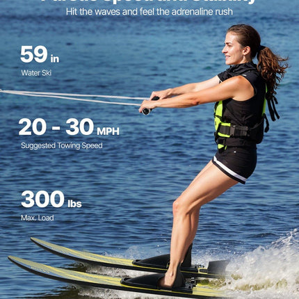 150 cm Water Skis Combo Adults Water Skis with X-7 Adjustable Bindings.