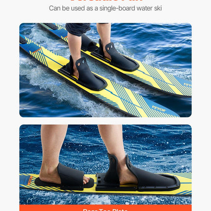 150 cm Water Skis Combo Adults Water Skis with X-7 Adjustable Bindings.