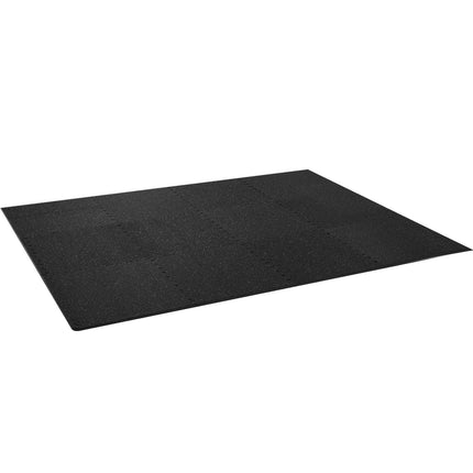 12 PCS 14 mm Thick Gym Floor Mats, 24" x 24" EVA Foam & Rubber Top Interlocking Workout Floor Mats with 4.5 m² Coverage, Waterproof Exercise Puzzle Flooring for Gym, Home, Garage, Basemen.