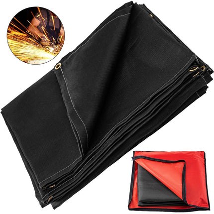10 x 10 Ft Welding Blanket Black Fiberglass Blanket Portable Fiberglass Fire Retardant Blanket Welding Mat Welding Fireproof Thermal Resistant Insulation With Carry Bag.