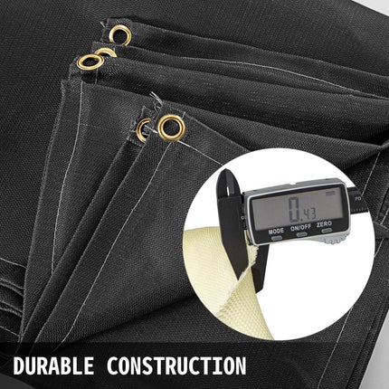 10 x 10 Ft Welding Blanket Black Fiberglass Blanket Portable Fiberglass Fire Retardant Blanket Welding Mat Welding Fireproof Thermal Resistant Insulation With Carry Bag.
