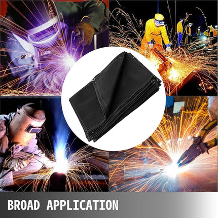 10 x 10 Ft Welding Blanket Black Fiberglass Blanket Portable Fiberglass Fire Retardant Blanket Welding Mat Welding Fireproof Thermal Resistant Insulation With Carry Bag.