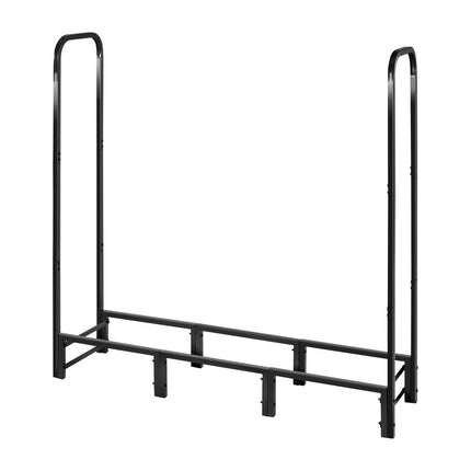 Firewood Rack with Waterproof Cover, 1.22m Outdoor Firewood Holder, 1/4 Cord Storage Metal Log Holder, 400lb Max Weight Capacity, Top Covered, Powder-Coated Wood Storage Rack for Fireplace Deck.