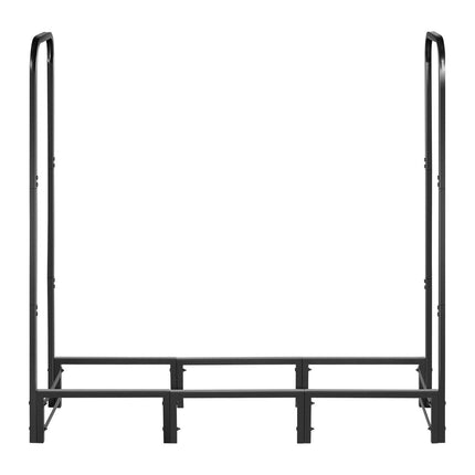 Firewood Rack with Waterproof Cover, 1.22m Outdoor Firewood Holder, 1/4 Cord Storage Metal Log Holder, 400lb Max Weight Capacity, Top Covered, Powder-Coated Wood Storage Rack for Fireplace Deck.