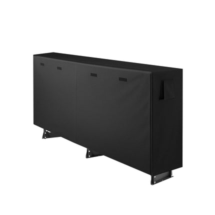 Firewood Rack with Waterproof Cover, 2.57m Outdoor Firewood Holder, 1/2 Cord Storage Metal Log Holder, 299kg Max Weight Capacity, Top Covered, Powder-Coated Wood Storage Rack for Fireplace Deck.