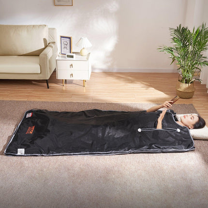 Sauna Blanket for Detoxification, Portable Far Infrared Sauna for Home, Oxford Sauna Bag w/ Arm Holes & Carbon Fiber Heating, 1-6 Level Adjustable Temp35-80°C, 5-60 Minutes Timer, 1900x900mm.