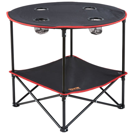 Folding Camping Table, Outdoor Portable Side Tables, Lightweight Fold Up Table, 600D Oxford Fabric & Steel Ultra Compact Work Table with Large Storage & Carry Bag, For Beach Picnic, 28.3"x24".