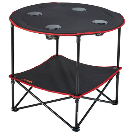 Folding Camping Table, Outdoor Portable Side Tables, Lightweight Fold Up Table, 600D Oxford Fabric & Steel Ultra Compact Work Table with Large Storage & Carry Bag, For Beach Picnic, 28.3"x24".