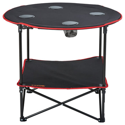 Folding Camping Table, Outdoor Portable Side Tables, Lightweight Fold Up Table, 600D Oxford Fabric & Steel Ultra Compact Work Table with Large Storage & Carry Bag, For Beach Picnic, 28.3"x24".