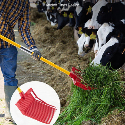 Horse Manure Fork Garden Tool 18 Tine Plastic Pitchfork Muck Rake for Hay.