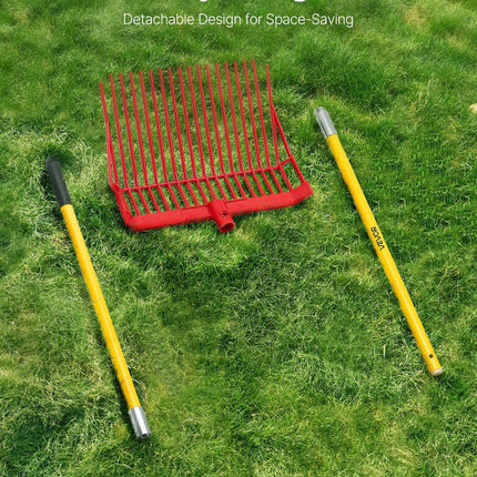 Horse Manure Fork Garden Tool 18 Tine Plastic Pitchfork Muck Rake for Hay.