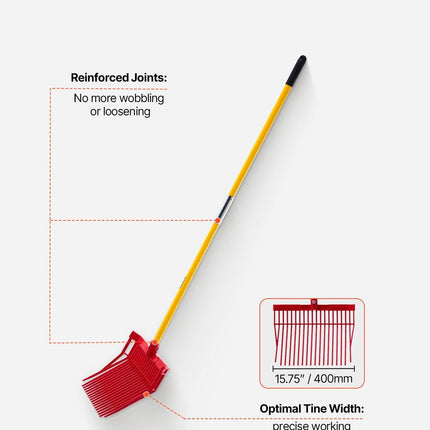 Horse Manure Fork Garden Tool 18 Tine Plastic Pitchfork Muck Rake for Hay.
