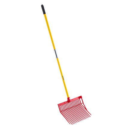 Horse Manure Fork Garden Tool 18 Tine Plastic Pitchfork Muck Rake for Hay.