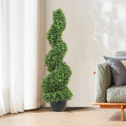 Artificial Topiaries Boxwood Trees, 7.6cm Tall (2 Pieces) Faux Topiary Plant Outdoor, All-year Green Feaux Plant w/ Replaceable Leaves for Decorative Indoor/Outdoor/Garden.