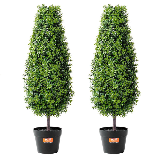 2 Pack 91.4cm Artificial Boxwood Topiary Tree Faux Plant UV Decor In/Outdoor.