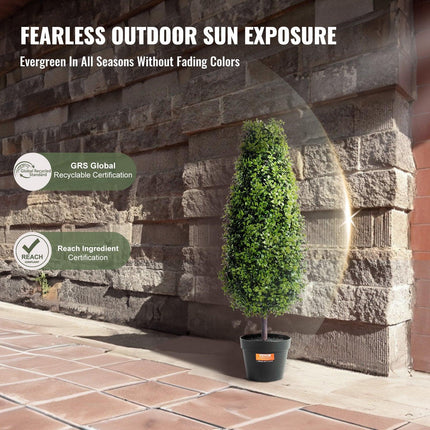 2 Pack 91.4cm Artificial Boxwood Topiary Tree Faux Plant UV Decor In/Outdoor.
