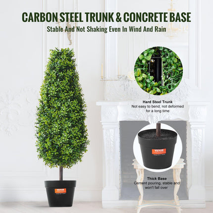 2 Pack 91.4cm Artificial Boxwood Topiary Tree Faux Plant UV Decor In/Outdoor.