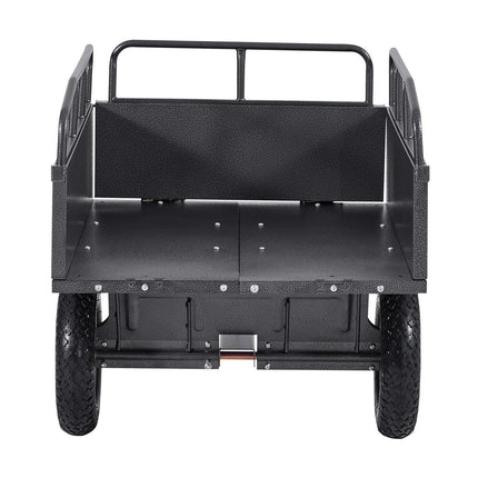 Garden Utility Trailer, 10 Cu. Ft & 227 kg Capacity, ATV UTV Hauling Trailer, Tow Behind Steel Dump Cart with 14" Tires, Hand Pull or Foot Pedal, Heavy Duty Yard Trailers for Lawn Mower Tractor.