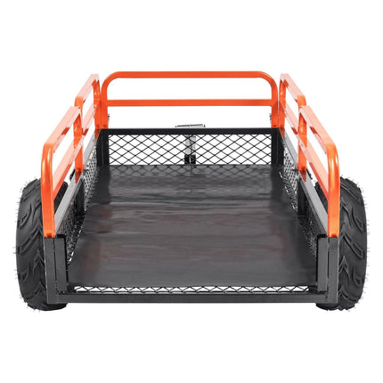 Heavy Duty Steel ATV Dump Trailer, 1500-Pound Load Capacity 15 Cubic Feet, Tow Behind Dump Cart Garden Trailer, with Removable Sides and 2 Tires, for Mowers, Tractors, ATV, UTV.