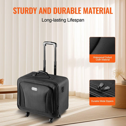 Rolling Makeup Train Case Large Storage 3 Tiers, Convenient Carry With Handle, Wheels, Strap, Professional Makeup Storage Organizer Box Make Up Carrier Waterproof Oxford, Black.