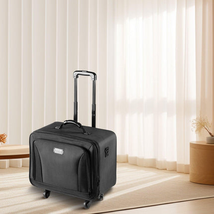 Rolling Makeup Train Case Large Storage 3 Tiers, Convenient Carry With Handle, Wheels, Strap, Professional Makeup Storage Organizer Box Make Up Carrier Waterproof Oxford, Black.