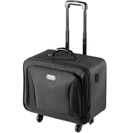 Rolling Makeup Train Case Large Storage 3 Tiers, Convenient Carry With Handle, Wheels, Strap, Professional Makeup Storage Organizer Box Make Up Carrier Waterproof Oxford, Black.