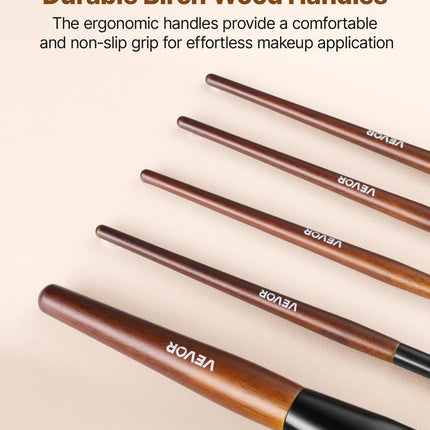 9-Piece Makeup Brush Set for Foundation Blending Eyeshadow, Professional Makeup Brush Kit with Soft Natural Wool & Vegan Synthetic Bristles, Ergonomic Wood Handle, Travel-Friendly Storage Bag.