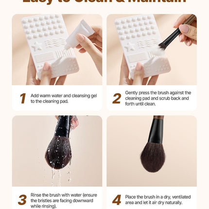 9-Piece Makeup Brush Set for Foundation Blending Eyeshadow, Professional Makeup Brush Kit with Soft Natural Wool & Vegan Synthetic Bristles, Ergonomic Wood Handle, Travel-Friendly Storage Bag.