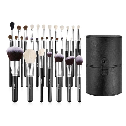 34-Piece Makeup Brush Set, Professional Brushes Kit for Foundation Blending Eyeshadow Concealer Blush - with Soft Bristles, Ergonomic Wood Handle, Travel-Friendly Case Included.