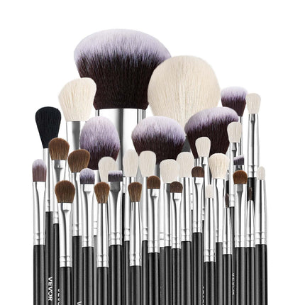 34-Piece Makeup Brush Set, Professional Brushes Kit for Foundation Blending Eyeshadow Concealer Blush - with Soft Bristles, Ergonomic Wood Handle, Travel-Friendly Case Included.