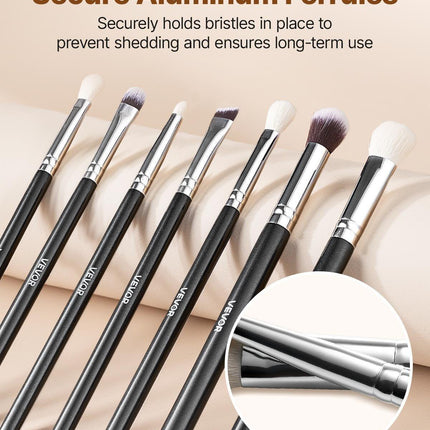 15-Piece Makeup Brush Set for Foundation Blending Eyeshadow, Professional Vegan Brushes with Soft Synthetic Bristles, Ergonomic Wood Handle & Aluminum Ferrule, Portable and Travel-Friendly.