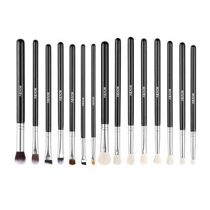 15-Piece Makeup Brush Set for Foundation Blending Eyeshadow, Professional Vegan Brushes with Soft Synthetic Bristles, Ergonomic Wood Handle & Aluminum Ferrule, Portable and Travel-Friendly.