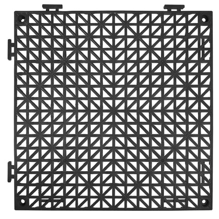 Modular Interlocking Cushion, 55 Pack 30 x 30 cm Splicing Drainage Mats, PVC Interlocking Drainage Floor Tiles, Non-Slip Drainage Holes for Restroom, Bathroom, Kitchen, Pool, Wet Area, Black.