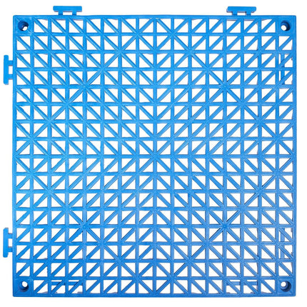 Modular Interlocking Cushion, 55 Pack 30 x 30 cm Splicing Drainage Mats, Soft PVC Interlocking Drainage Floor Tiles, Non-Slip Drainage Holes for Restroom, Bathroom, Kitchen, Pool, Wet Area, Blue.