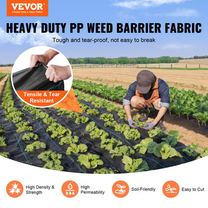 13FTx60FT Premium Heavy Duty Weed Barrier Landscape Fabric, 5OZ Woven Geotextile Fabric Under Gravel, High Permeability for Weed Blocker Weed Mat, Driveway Fabric, Weed Control Garden Cloth.