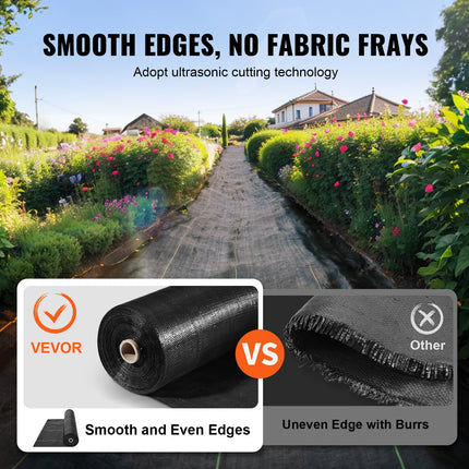13FTx60FT Premium Heavy Duty Weed Barrier Landscape Fabric, 5OZ Woven Geotextile Fabric Under Gravel, High Permeability for Weed Blocker Weed Mat, Driveway Fabric, Weed Control Garden Cloth.