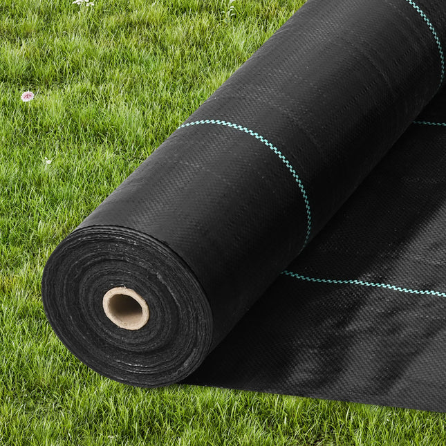4FTx300FT Premium Heavy Duty Weed Barrier Landscape Fabric, 3.2OZ Woven Geotextile Fabric Under Gravel, High Permeability for Weed Blocker Weed Mat, Driveway Fabric, Weed Control Garden Cloth.