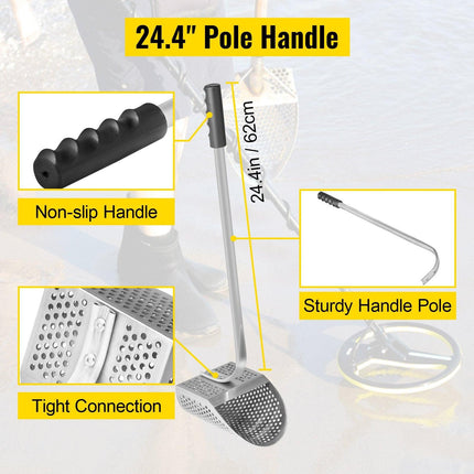 Metal Detector Sand Scoop Metal Detecting Hunting Scoop w/ Steel Handle.