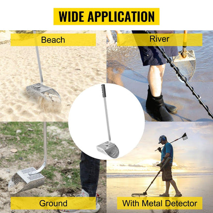 Metal Detector Sand Scoop Metal Detecting Hunting Scoop w/ Steel Handle.