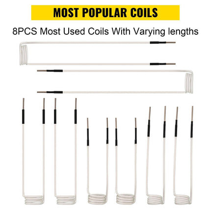 Induction Heater Coil Kit Induction Coils 8PCS For Removing Rusty Bolts.